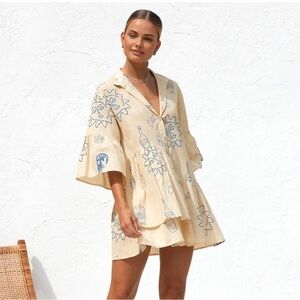 Commense Oversized Sun Print Short Dress